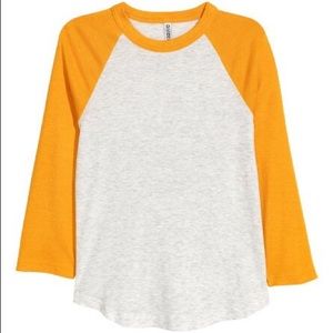 H&M Yellow Baseball Tee
